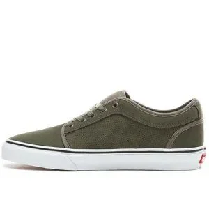 Vans Chukka Suede Low Skateboard Shoes Perf Grape Leaf Green/ White Mens 7.5 New VANS Chukka Low (Perf) Grape Leaf / True White Mens 7.5 M  main image 3